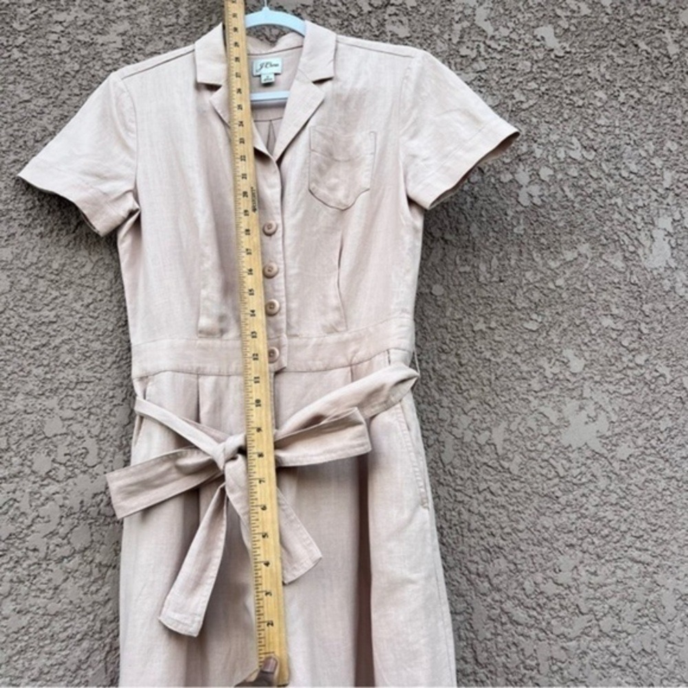 J Crew Linen Blend Wide‎ Leg Jumpsuit Women Neutral Minimalist Quiet Luxury - Picture 12 of 15